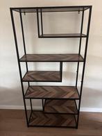 Stijlvolle open kast met houtlook planken, Huis en Inrichting, Kasten | Boekenkasten, Ophalen, Met plank(en), 50 tot 100 cm, Zo goed als nieuw