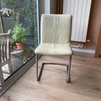 Leren eetkamerstoelen 4 stuks, Ophalen, Gebruikt, Wit, Leer