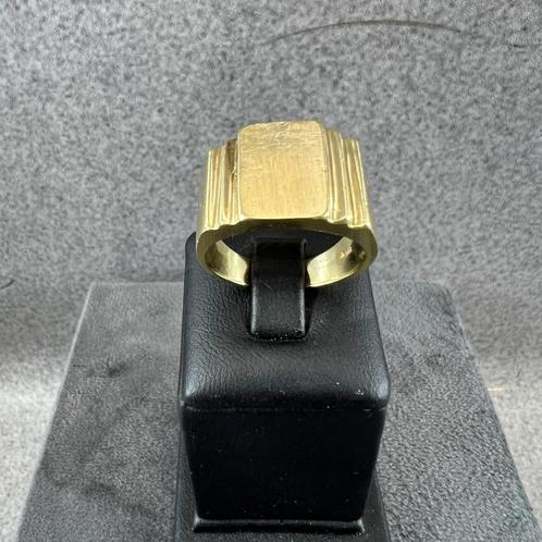 Gouden Ring | 14k | 8,7g | monogram | mt 19,25 | 386555, Sieraden, Tassen en Uiterlijk, Ringen, Gebruikt, Dame, 19 tot 20, Goud