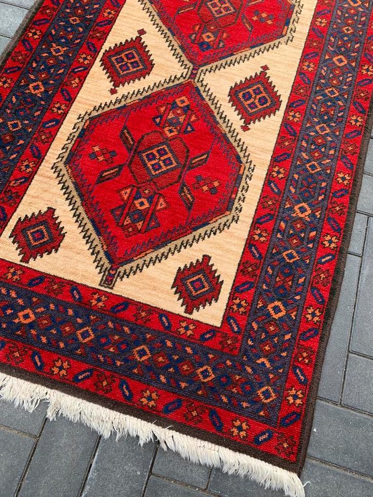 Prachtige Sfeervolle Handgeknoopte Vintage Loper., Antiek en Kunst, Antiek | Kleden en Textiel, Ophalen of Verzenden