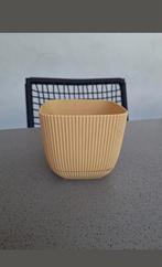 Bloembakje bloempot geel vierkant ribbel Mercan, Tuin en Terras, Bloempotten, Kunststof, Vierkant, Nieuw, Tuin