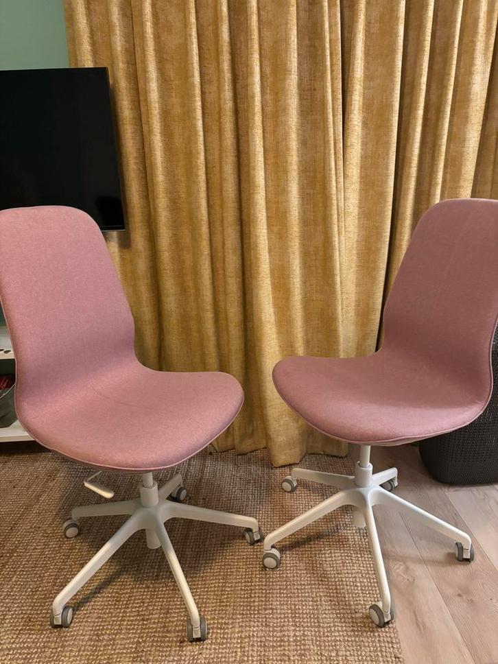 Ikea langfjall bureaustoelen oud roze met wit, Huis en Inrichting, Bureaustoelen, Zo goed als nieuw, Bureaustoel, Roze, Ophalen