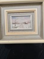 Wintergezicht S. de Jong, Olieverf op Paneel, Antiek en Kunst, Kunst | Schilderijen | Klassiek, Ophalen of Verzenden