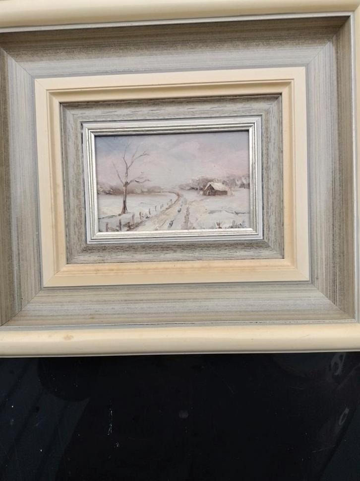 Wintergezicht S. de Jong, Olieverf op Paneel, Antiek en Kunst, Kunst | Schilderijen | Klassiek, Ophalen of Verzenden