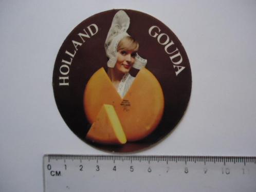 sticker oud Holland Gouda kaas model jaren 60 70 retro, Verzamelen, Stickers, Zo goed als nieuw, Bedrijf of Vereniging, Verzenden