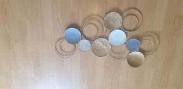 Wanddecoratie Metaal Goud/Blauw beschikbaar voor biedingen