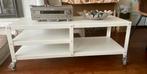 Wit metaal tv meubel/ koffee tafel, Ophalen, 100 tot 150 cm, 50 tot 100 cm, Zo goed als nieuw