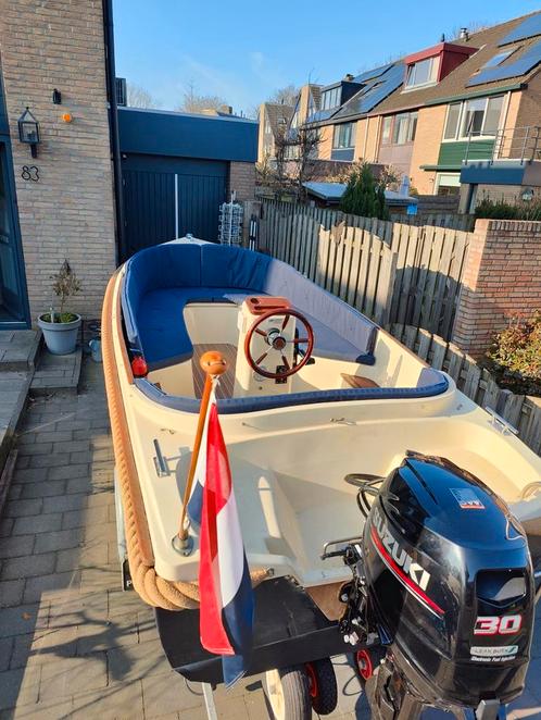 Wato 490, Suzuki 30pk, Pega kantel trailer., Watersport en Boten, Sloepen, Gebruikt, 10 tot 30 pk, 3 tot 6 meter, Buitenboordmotor
