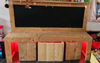 Houten speeltafel met krijtbord en opbergruimte, Kinderen en Baby's, Kinderkamer | Tafels en Stoelen, Ophalen, Zo goed als nieuw