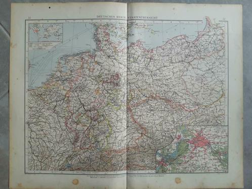 31-32/ Duits rijk overzicht van staten + Berlijn litho 1899, Antiek en Kunst, Kunst | Litho's en Zeefdrukken, Ophalen of Verzenden