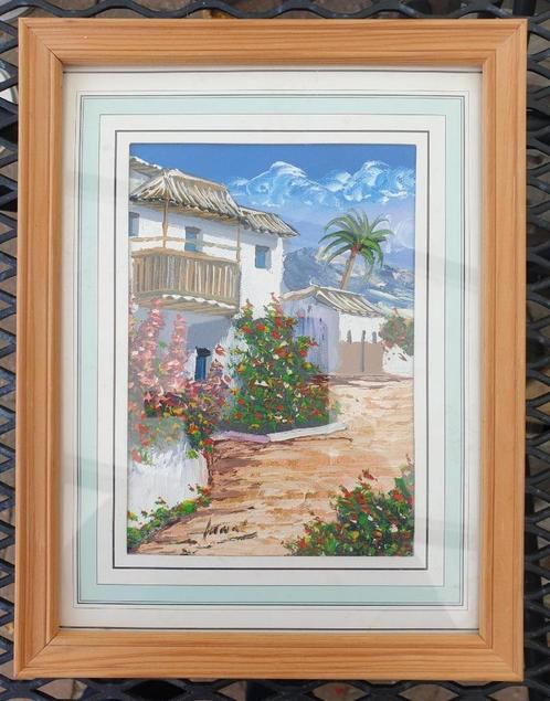Schilderijtje - Landschap - Olieverf op Doek, Antiek en Kunst, Kunst | Schilderijen | Klassiek, Ophalen of Verzenden