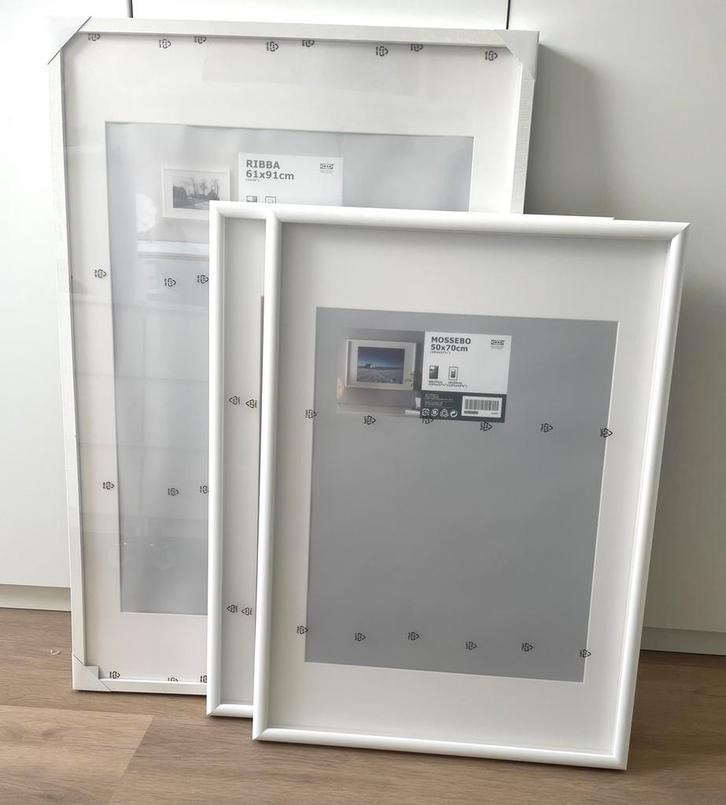 🌸3 nieuwe lijsten Ikea, Ribba / Mossebo wit, Huis en Inrichting, Woonaccessoires | Lijsten, Nieuw, Minder dan 50 cm, Minder dan 50 cm