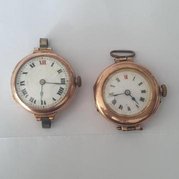 Gouden dames horloges - 9 karaats - niet lopend beschikbaar voor biedingen