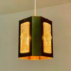vintage design messing LAMP Scandinavië Orrefors Brutalist, Gebruikt, Ophalen of Verzenden, Glas, Minder dan 50 cm