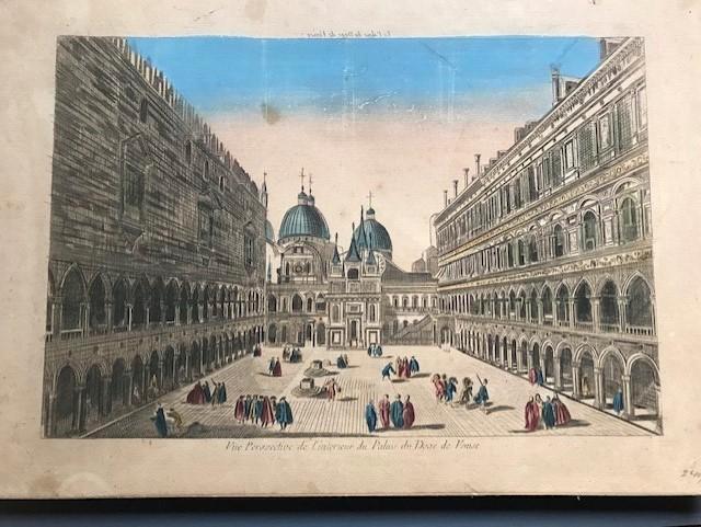 Vue perspective de línterieur du Palais du Doge de Venise', Antiek en Kunst, Kunst | Etsen en Gravures, Ophalen of Verzenden