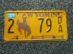 Kentekenplaat licenseplate Wyoming Relief 1987 USA, Verzenden, Gebruikt, Auto's