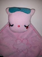 HEMA poes doekje oogjes dicht roze met bloem Van velours, Kinderen en Baby's, Speelgoed | Knuffels en Pluche, Ophalen of Verzenden