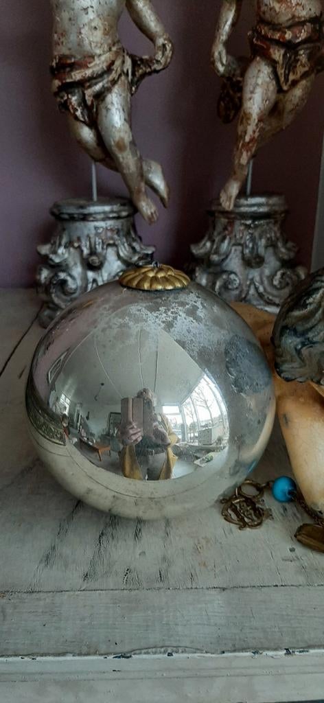 ANTIEK   ...  GROOT  !!!  ...   ZILVERKLEUR  ...  HEKSENBAL, Antiek en Kunst, Ophalen of Verzenden