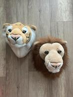 Dierenkoppen Leeuw & Tijger - Bijenkorf Collectie, Kinderen en Baby's, Speelgoed | Knuffels en Pluche, Ophalen, Zo goed als nieuw