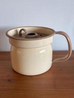 Vintage crèmekleurige melkkoker met overkookdeksel, Antiek en Kunst, Ophalen of Verzenden