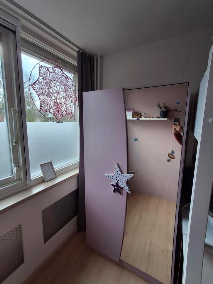 Paarse kledingkast met spiegel, Huis en Inrichting, Kasten | Kledingkasten, Ophalen