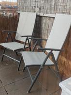 2 tuinstoelen grijs, Tuin en Terras, Ophalen, Zo goed als nieuw, Verstelbaar