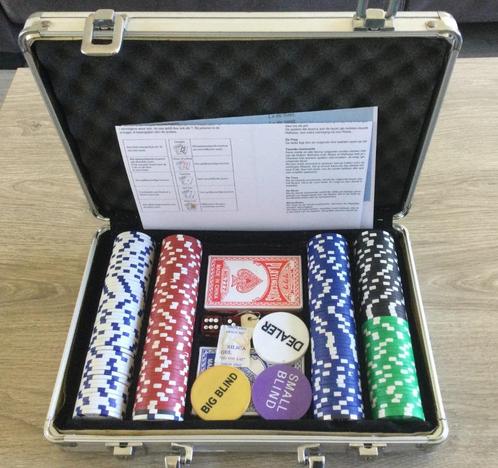 Poker spel in Aluminium Koffer, Hobby en Vrije tijd, Gezelschapsspellen | Overige, Zo goed als nieuw, Een of twee spelers, Drie of vier spelers