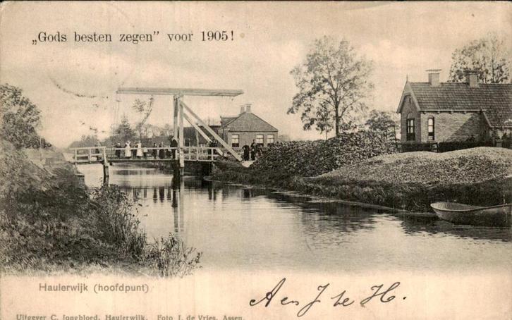 Haulerwijk - Hoofdpunt - Burg, Verzamelen, Ansichtkaarten | Nederland, Gelopen, Friesland, Voor 1920, Ophalen of Verzenden