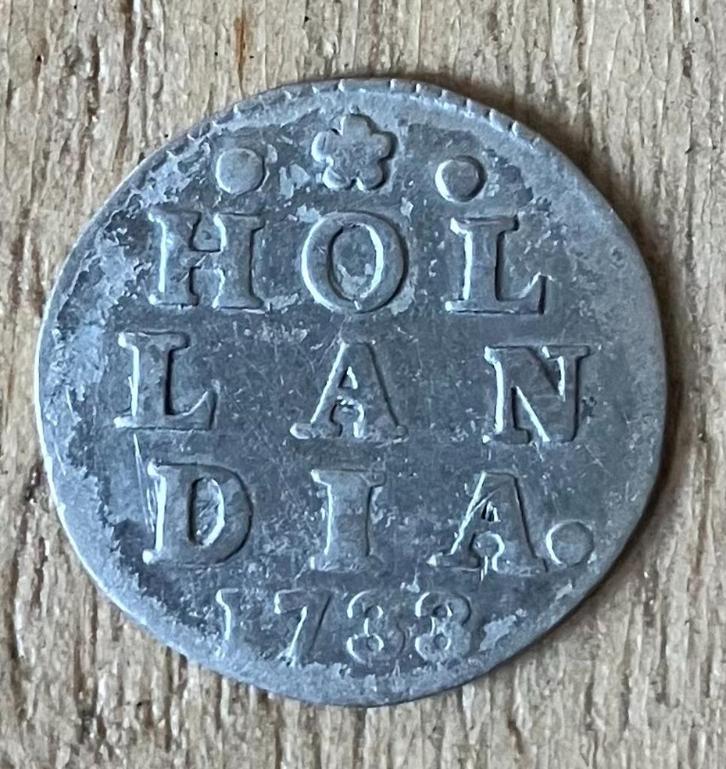 Dubbele Wapenstuiver Holland 1733, Postzegels en Munten, Munten | Nederland, Losse munt, Overige waardes, Vóór koninkrijk, Ophalen