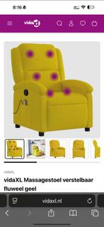 VidaXL Massagestoel verstelbaar fluweel geel - Nieuw!, Ophalen of Verzenden, Nieuw, Geel, Overige typen
