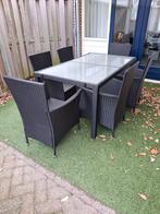 Mooie tuinset met 6 stoelen, Tuin en Terras, Ophalen, Gebruikt, 6 zitplaatsen, Wicker