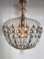 Vintage kristallen kroonluchter, Ophalen of Verzenden, Gebruikt, Glas, Art deco