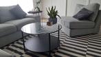 Salontafel, zwartbruin/glas, 75 cm, Ophalen, 50 tot 100 cm, Rond, 50 tot 100 cm