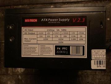 MS-TECH\MS-TECH ATX Power Supply MS-N550-VAL V2.3 beschikbaar voor biedingen