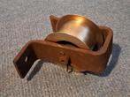 Te koop Antiek brons messing katrol loopwiel, Verzenden, Brons
