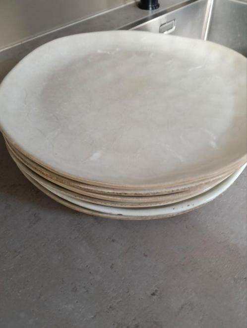 Servies earth., Huis en Inrichting, Woonaccessoires | Dienbladen, Gebruikt, Hout, Rond, Ophalen of Verzenden