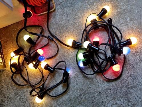 Feestverlichting gekleurd, Tuin en Terras, Buitenverlichting, Gebruikt, Overige typen, 50 tot 250 watt, Netvoeding, Waterbestendig