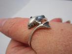 Zilveren duim ring met dolfijn maat 20.25 nr.694, Sieraden, Tassen en Uiterlijk, 20 of groter, Dame, Zo goed als nieuw, Zilver