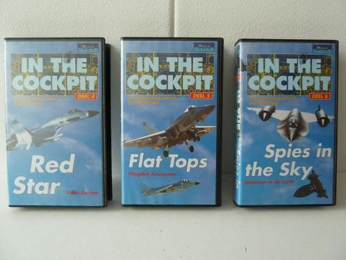 In the cockpit deel 1 t/m 6 op VHS band, Verzamelen, Luchtvaart en Vliegtuigspotten, Zo goed als nieuw, Ophalen of Verzenden
