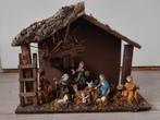 Vintage kerststal met beeldjes, Diversen, Kerst, Ophalen, Gebruikt
