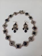 Zilverkleurige ketting met oorbellen - mkm design, Sieraden, Tassen en Uiterlijk, Kettingen, Ophalen, Zo goed als nieuw, Zilver