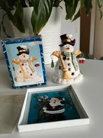 Theelichthouder kerstman + glazen kerstman, Diversen, Kerst, Ophalen of Verzenden, Zo goed als nieuw