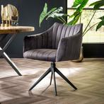 4x Draaibare Eetkamerstoel Velvet Cinema – Antraciet Velours, Huis en Inrichting, Stoelen, Ophalen, Nieuw, Overige kleuren, Vier