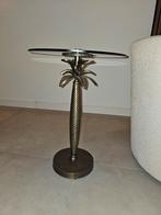 Goossens Palm Bijzettafel - Goud/Zwart, 45 tot 60 cm, Minder dan 55 cm, Luxe, Rond