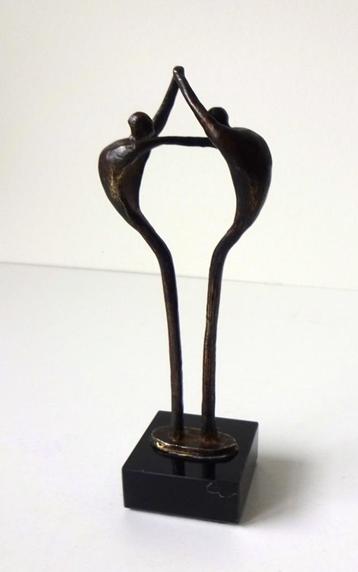 Brons legering twee figuren vorm rond Corry Ammerlaan 4917-b beschikbaar voor biedingen