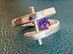 M067/Degelijke Zilveren Amethist ring Bijzonder!!! 16 3/4, Gebruikt, Verzenden, Kleiner dan 17, X