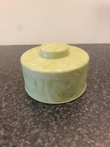 Vintage Groen Doosje met Deksel Woonaccessoire Antiek Stijl beschikbaar voor biedingen