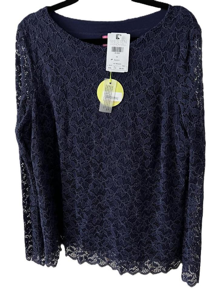 NIEUW KYRA model Winnie top van kant XXL prune paars, Kleding | Dames, Tops, Nieuw, Maat 42/44 (L), Paars, Lange mouw, Verzenden