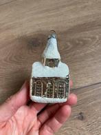 Antieke oude kerstbal kerkje huisje zilver kerstversiering, Diversen, Kerst, Ophalen of Verzenden, Zo goed als nieuw