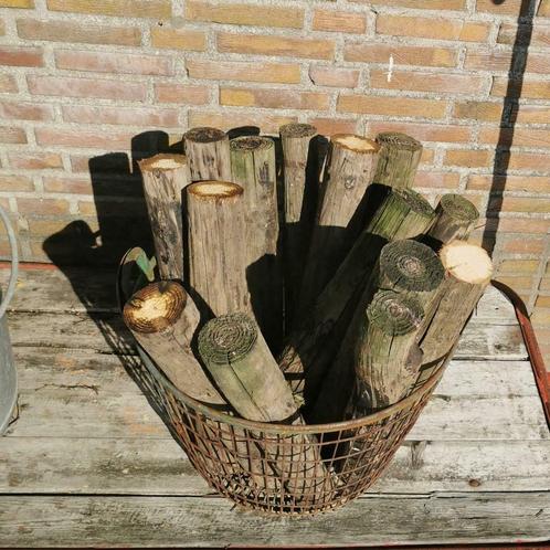 Zinken brandhout / aardappelen draadmand / korf., Huis en Inrichting, Woonaccessoires | Schalen en Manden, Gebruikt, Mand, Rond